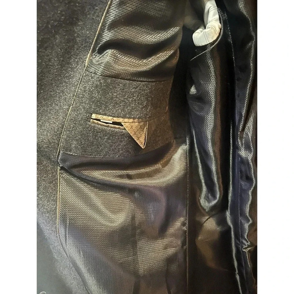 Fortini Mens Charcoal Overcoat Long Wool Blend Winter Coat Business Formal - Picture 5 of 12